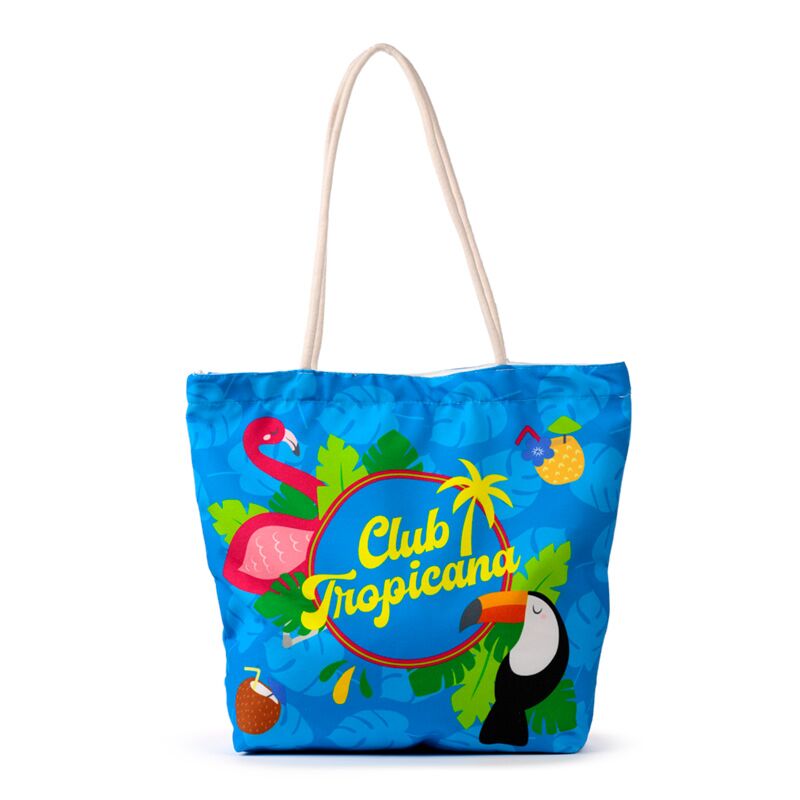 Load image into Gallery viewer, Pic flamingo club troana canvas strandtas