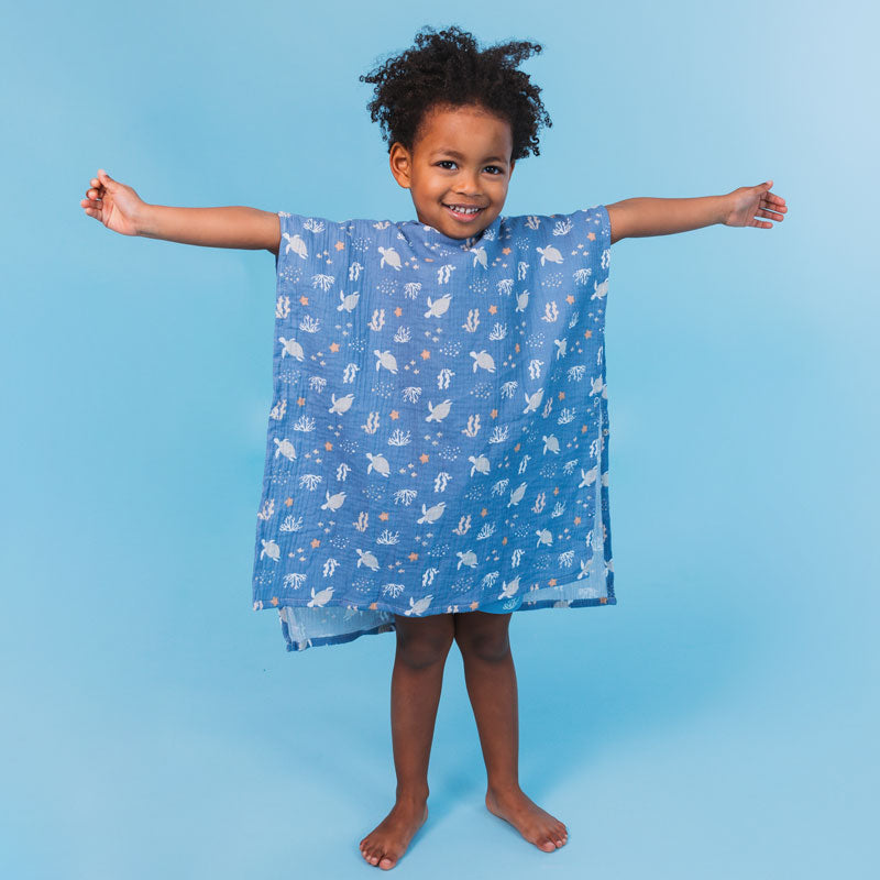 Afbeelding laden in galerijviewer, Coral bliss | meerkleurige hydrofiele strandponcho 52 x 52 cm