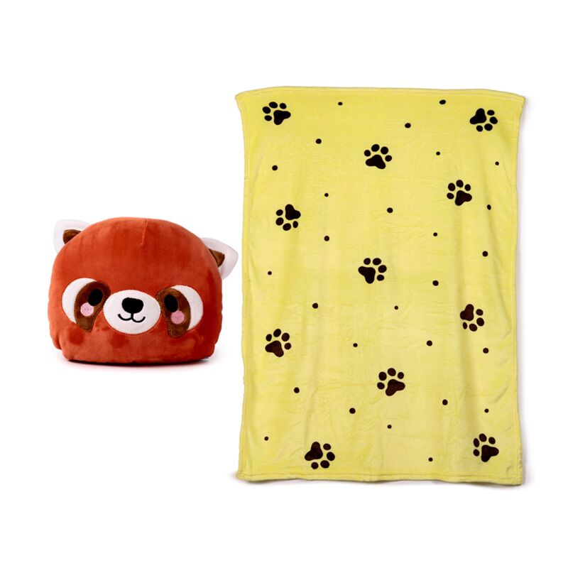 Load image into Gallery viewer, Blankeazzz adoramals ru de rode panda 2-in-1 knuffel reisdeken