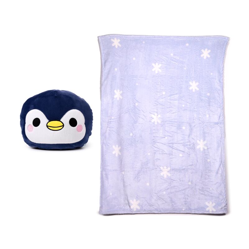 Load image into Gallery viewer, Blankeazzz adoramals nico de pinguin 2-in-1 knuffel reisdeken