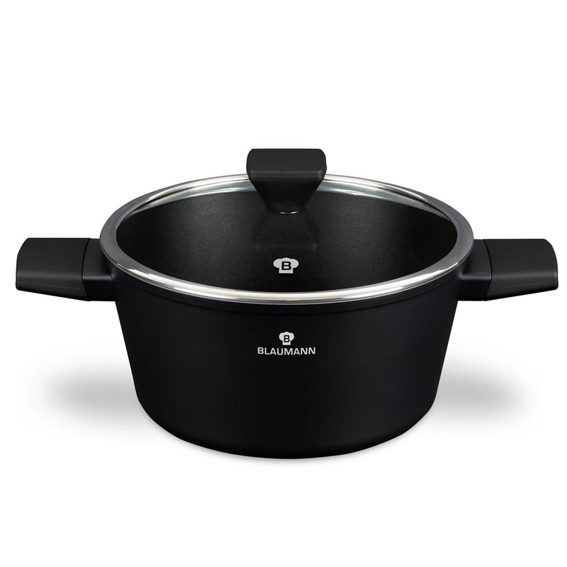 Load image into Gallery viewer, Blaumann black silver collection braadpan met deksel ã˜24cm