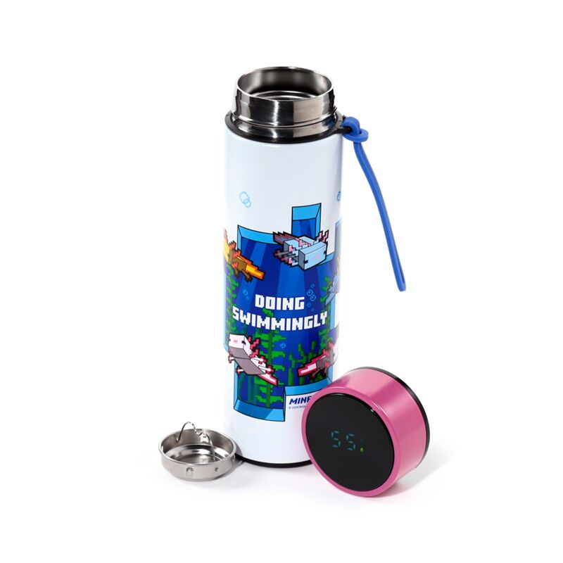 Load image into Gallery viewer, Union minecraft axolotl thermosfles 450ml thermometer
