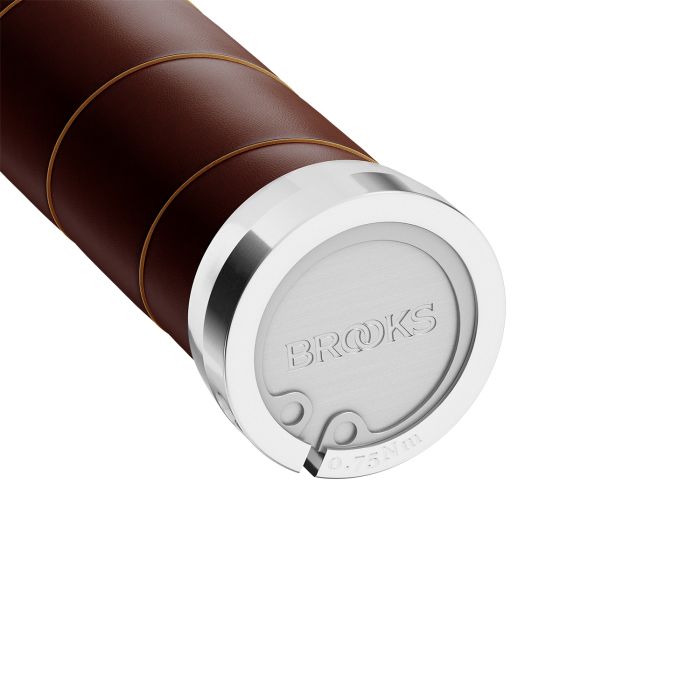 Load image into Gallery viewer, Brooks slender leather grips (100+130mm) - antic brown