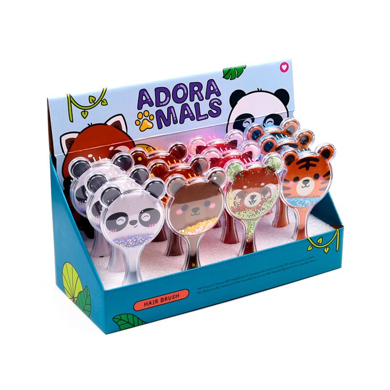 Load image into Gallery viewer, Adoramals wild glitter haarborstel