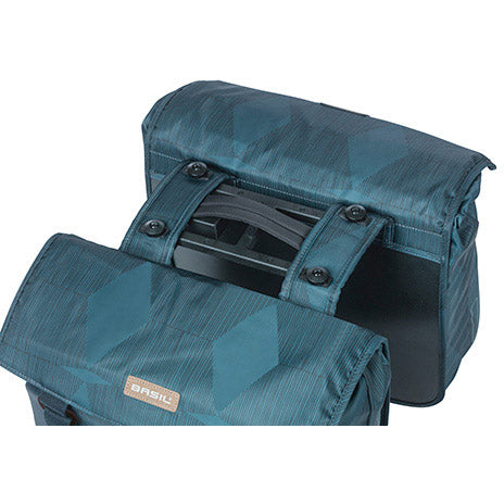 Load image into Gallery viewer, Basil dubbele fietstas elegance mik 40-49 liter - estate blauw