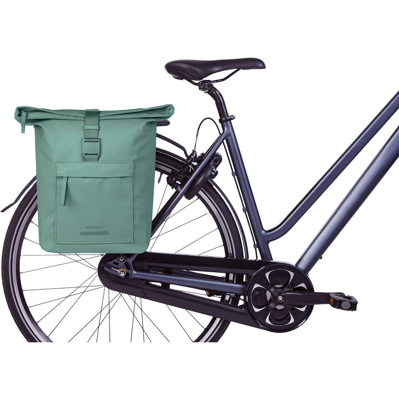 Load image into Gallery viewer, Basil b.v. dubbele fietstas basil brooklyn mik 41l 14 x 30 x 37 cm - groen