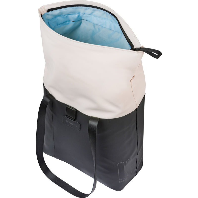 Load image into Gallery viewer, Basil tas vive shopper wit zwart | mik hooks | 20l