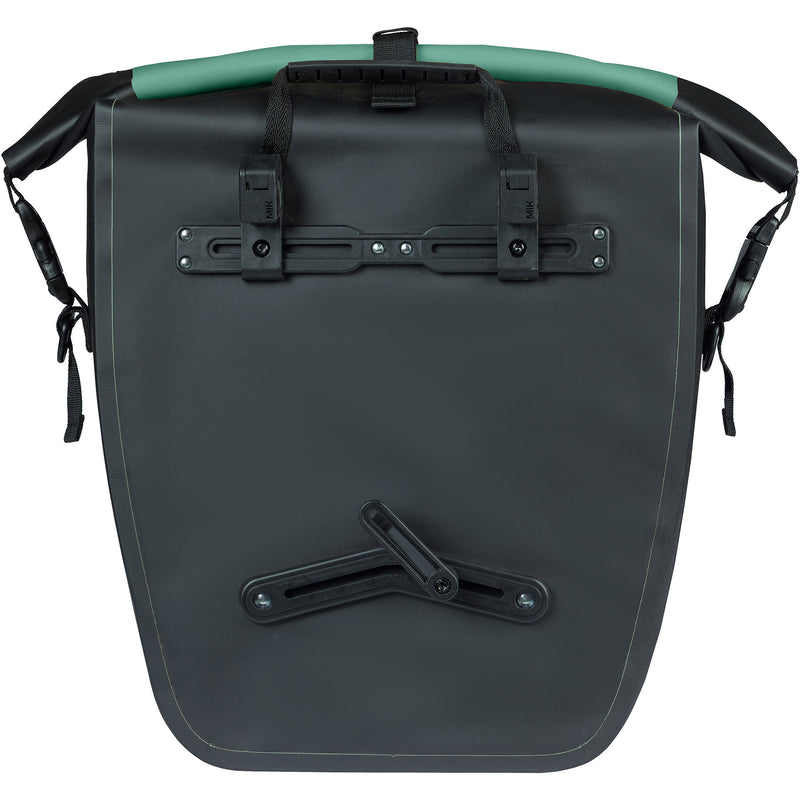 Load image into Gallery viewer, Basil enkele fietstas rivo l tarppaulin mik 25-31l 14 x 28 x 43 cm - groen zwart