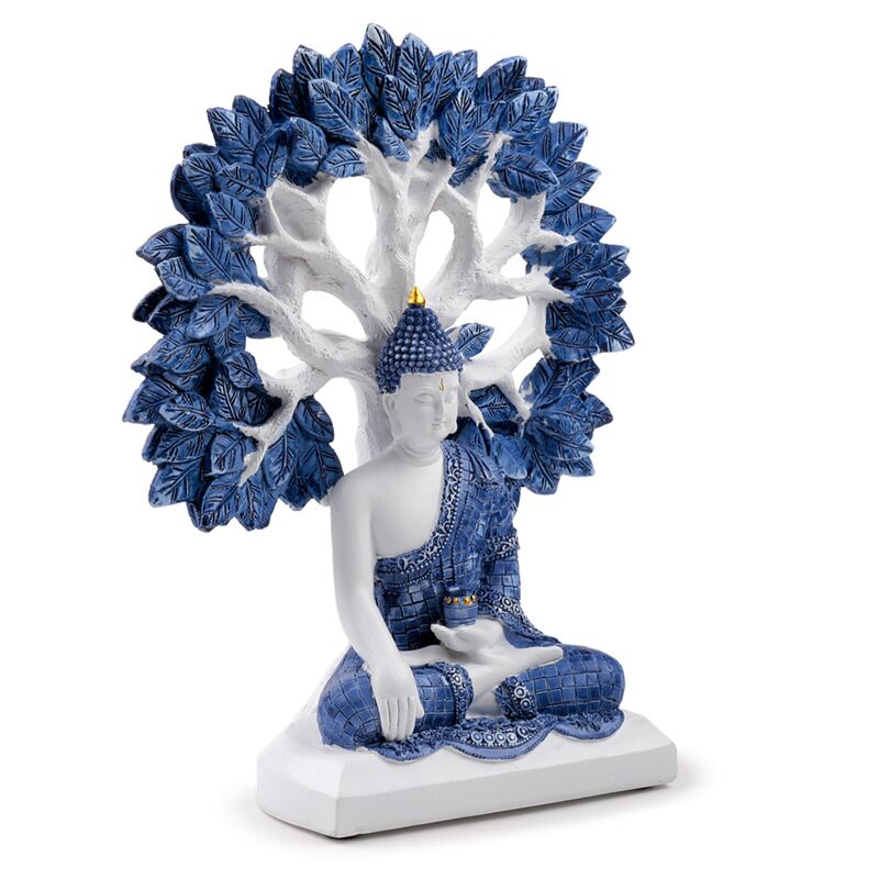 Afbeelding laden in galerijviewer, Wit blauw thaise boeddha tree of life