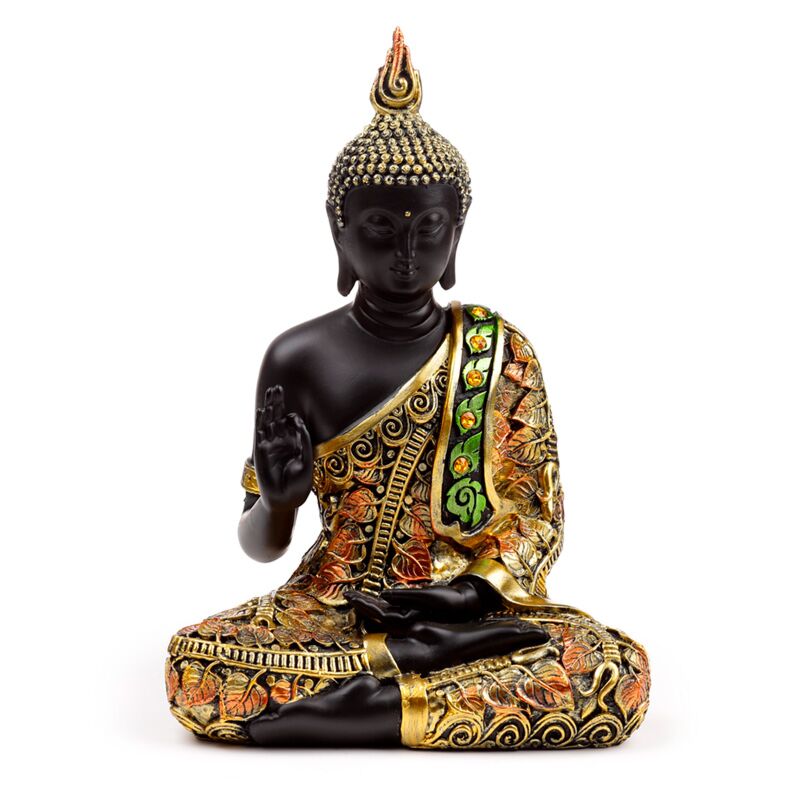 Afbeelding laden in galerijviewer, Zwart oranje thaise boeddha meditatie