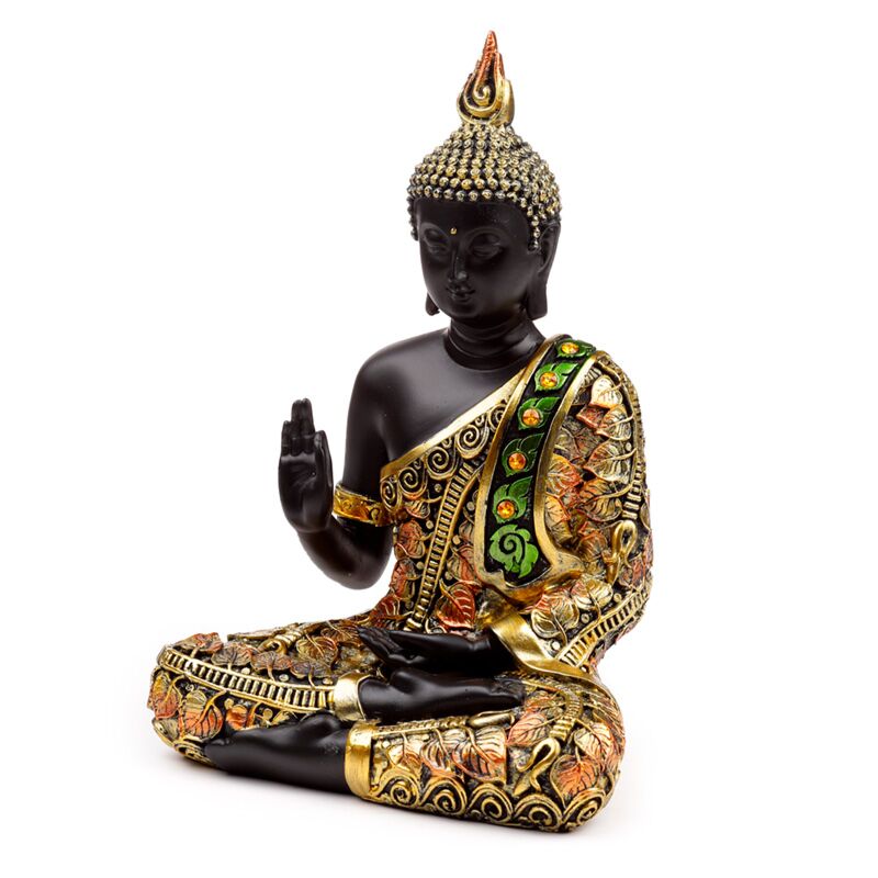 Afbeelding laden in galerijviewer, Zwart oranje thaise boeddha meditatie