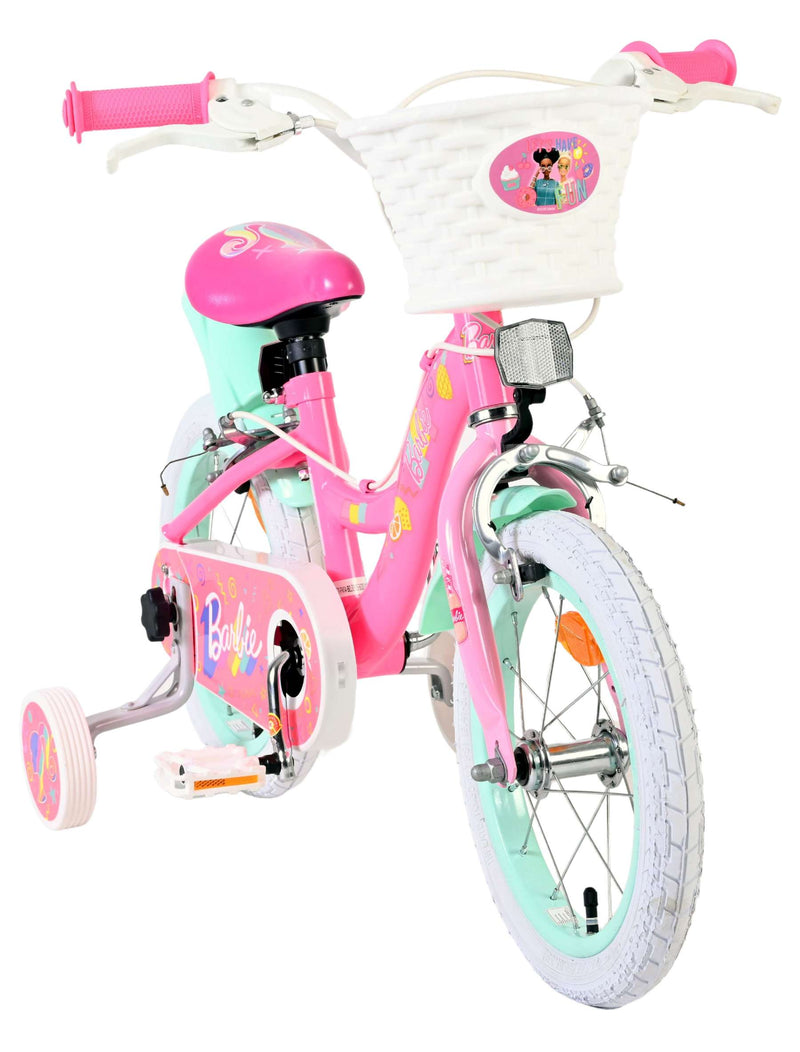 Load image into Gallery viewer, Barbie kinderfiets - meisjes - 14 inch - roze - twee handremmen