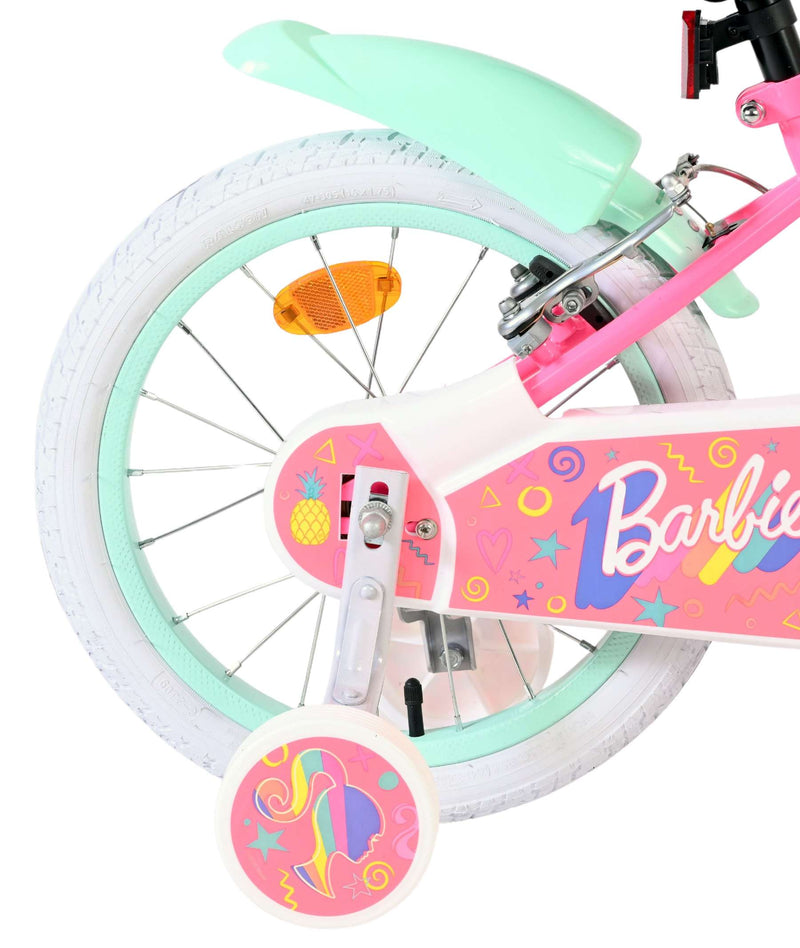 Afbeelding laden in galerijviewer, Volare barbie kinderfiets - meisjes - 16 inch - roze - twee handremmen