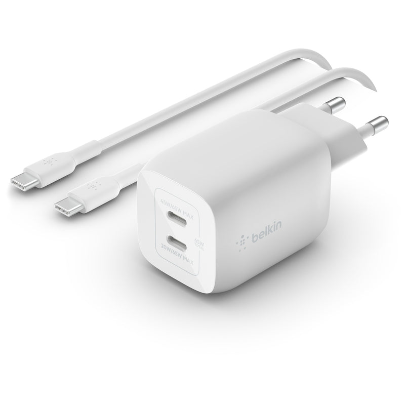 Load image into Gallery viewer, Belkin BoostCharge 2-poorts USB-C GaN-wandlader met P