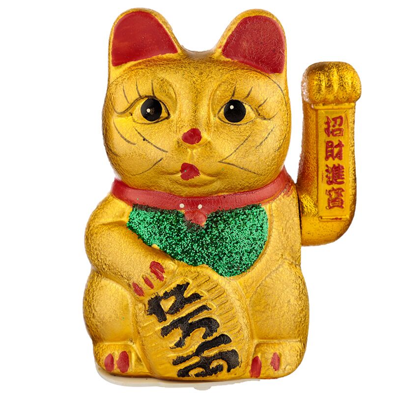 Afbeelding laden in galerijviewer, Open ogen 17cm maneki neko gelukskat