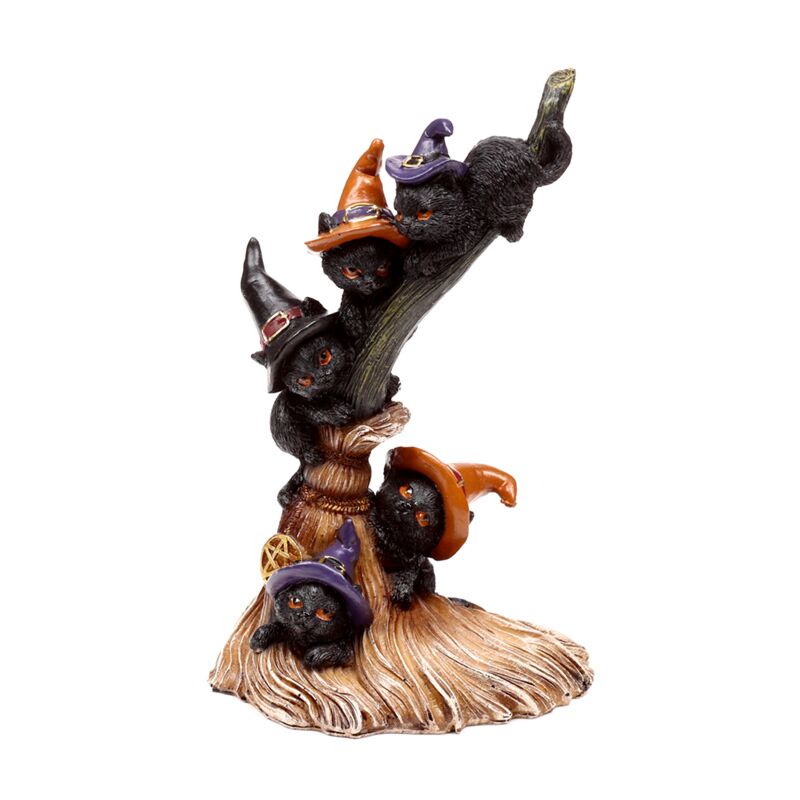 Afbeelding laden in galerijviewer, Heksen zwarte kat climbing broomstick