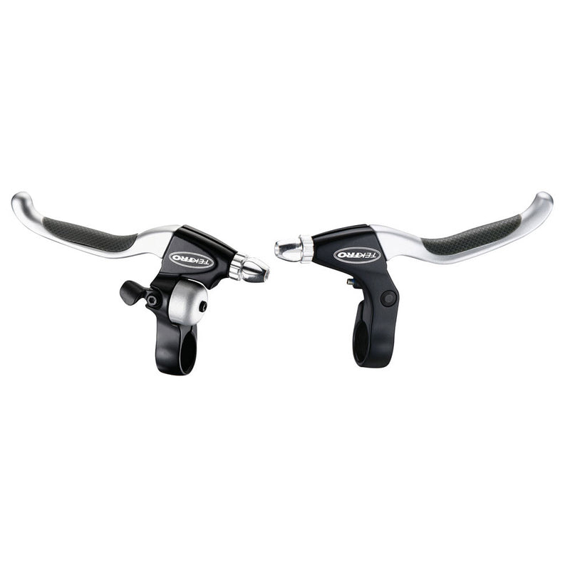Load image into Gallery viewer, TEKTRO CL530TS+CL533RT Rollerbrake remgreepset 4-vinger zwart satijn met bel (hangverpakking)