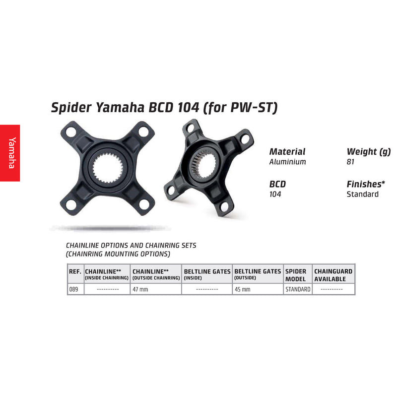 Load image into Gallery viewer, Miranda yamaha spider 4-arm, bcd104 pw motor, aluminium, zwart