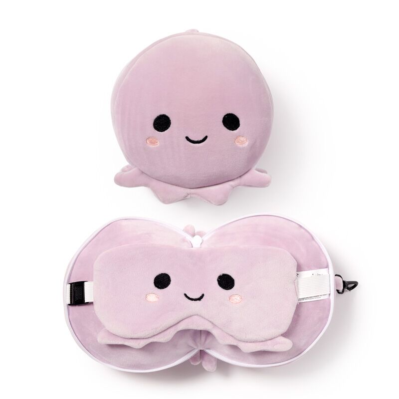 Load image into Gallery viewer, Ty relaxeazzz pluche octopus rond reiskussen slaapmasker