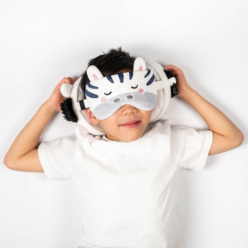Load image into Gallery viewer, Ty relaxeazzz adoramals bali de zebra rond reiskussen slaapmasker