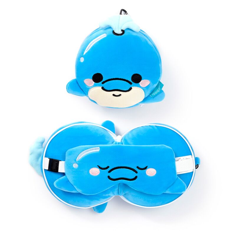 Load image into Gallery viewer, Ty relaxeazzz adoramals blu de dolfijn rond reiskussen slaapmasker