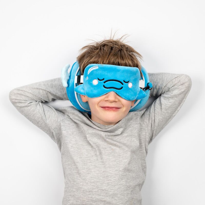 Load image into Gallery viewer, Ty relaxeazzz adoramals blu de dolfijn rond reiskussen slaapmasker
