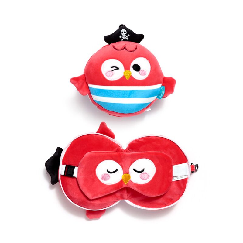Load image into Gallery viewer, Ty relaxeazzz jolly roger piraat bembo de papegaai reiskussen slaapmasker