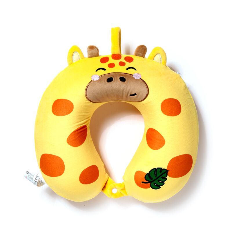 Afbeelding laden in galerijviewer, Relaxeazzz raffi de giraffe adoramals pluche memory foam nekkussen