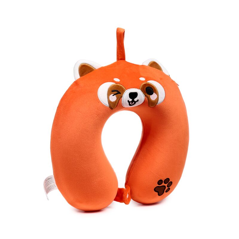 Afbeelding laden in galerijviewer, Relaxeazzz ru de rode panda adoramals pluche memory foam nekkussen