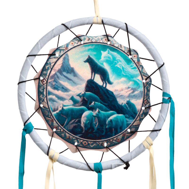 Afbeelding laden in galerijviewer, Spirit of the wolf dromenvanger 16cm