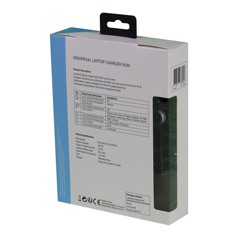 Load image into Gallery viewer, Universeel yanec universele laptop ac adapter 90w met 8 tips - zwart