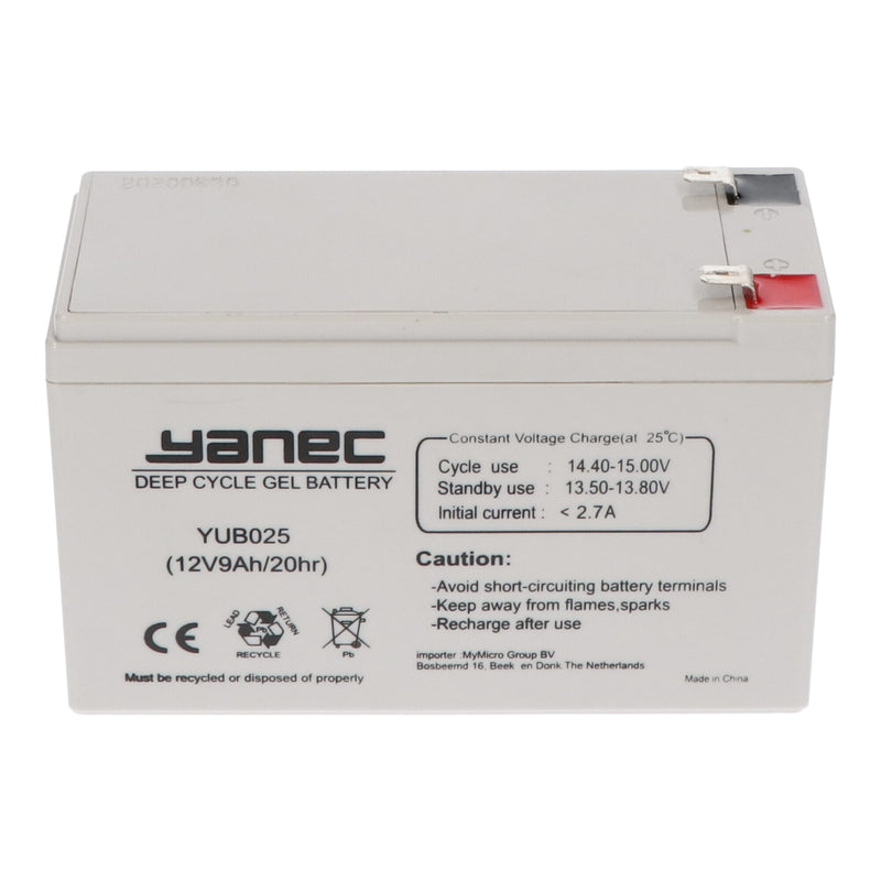 Load image into Gallery viewer, Yanec gel accu 12v 9ah