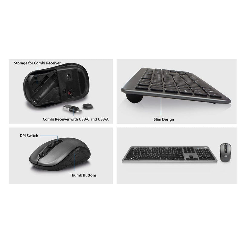 Load image into Gallery viewer, Act draadloze set met toetsenbord en muis (qwerty us layout)