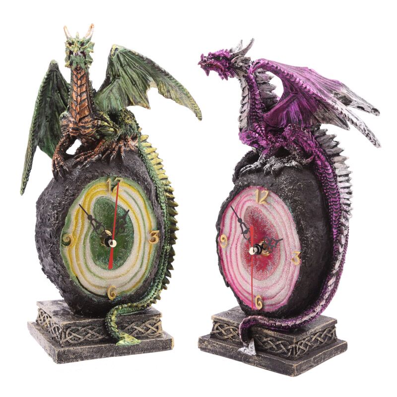 Afbeelding laden in galerijviewer, Geode draak mantel klok
