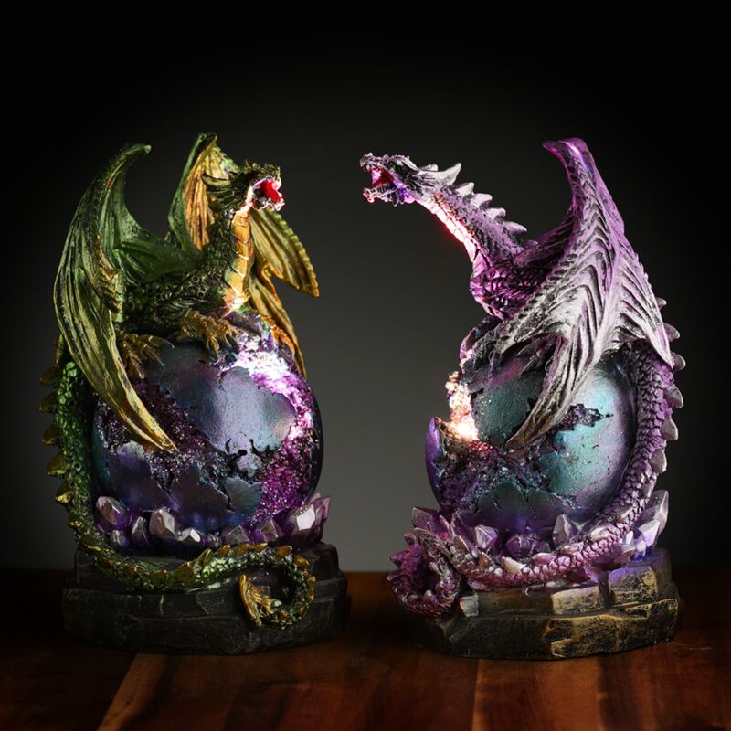 Afbeelding laden in galerijviewer, Dark legends led geode plint drakenei