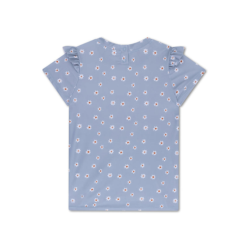 Afbeelding laden in galerijviewer, Daisy flower | blauw uv zwemshirt met korte mouwen