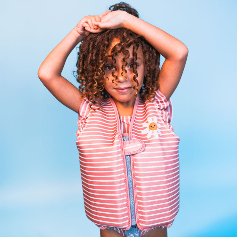 Afbeelding laden in galerijviewer, Daisy flower | rood wit gestreept zwemvest 3-6 jaar