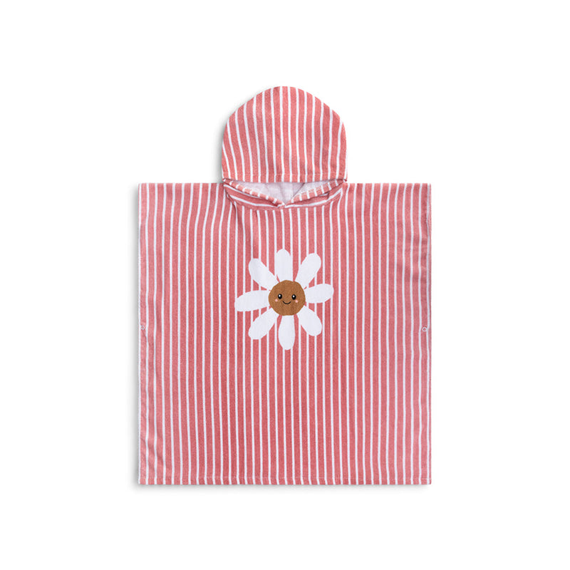 Afbeelding laden in galerijviewer, Daisy flower | rood witte katoenen strandponcho 65 x 65 cm