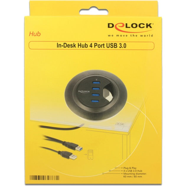Load image into Gallery viewer, DeLOCK In-Desk Hub 4 Port USB 3.0