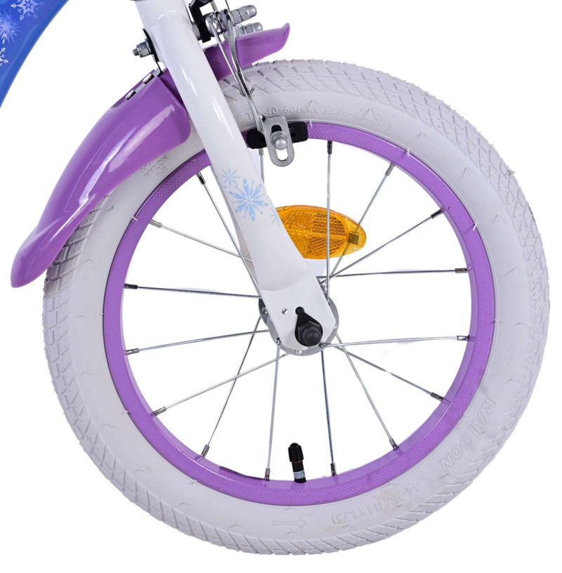 Load image into Gallery viewer, Disney Frozen 2 Kinderfiets Meisjes 14 inch Blauw Paars Twee handremmen