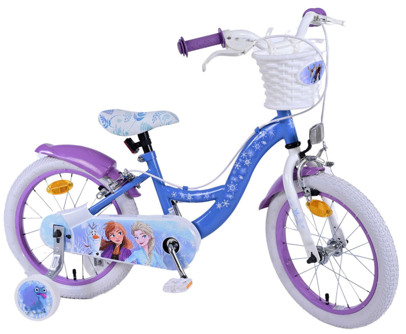 Load image into Gallery viewer, Disney Frozen 2 Kinderfiets Meisjes 16 inch Blauw Paars Twee handremmen