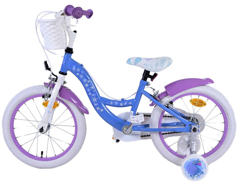 Load image into Gallery viewer, Disney Frozen 2 Kinderfiets Meisjes 16 inch Blauw Paars Twee handremmen