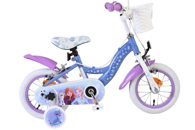 Load image into Gallery viewer, Disney die eiskönigin disney frozen 2 kinderfiets - meisjes - 12 inch - blauw paars - twee handremmen