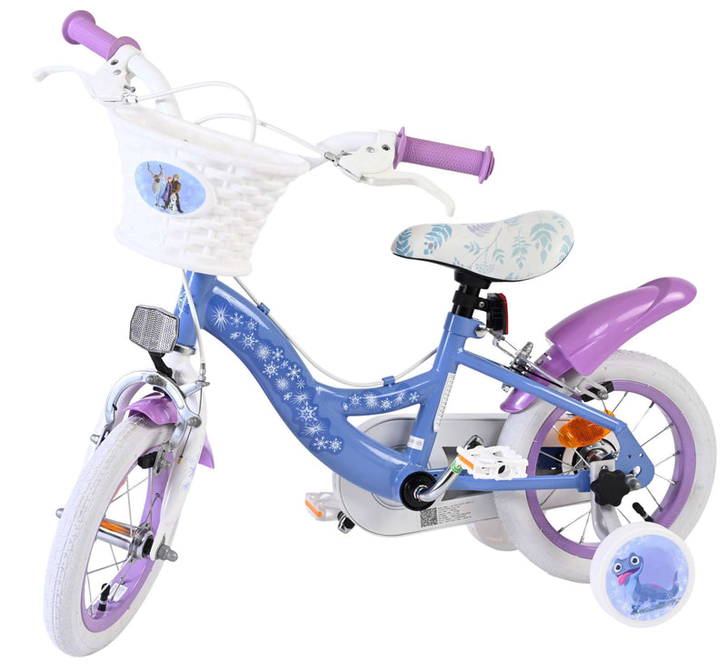 Load image into Gallery viewer, Disney die eiskönigin disney frozen 2 kinderfiets - meisjes - 12 inch - blauw paars - twee handremmen