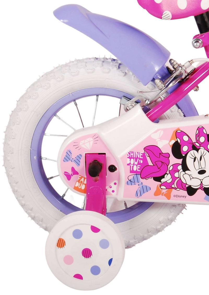 Load image into Gallery viewer, Disney minnie cutest ever! kinderfiets - meisjes - 12 inch - roze - twee handremmen