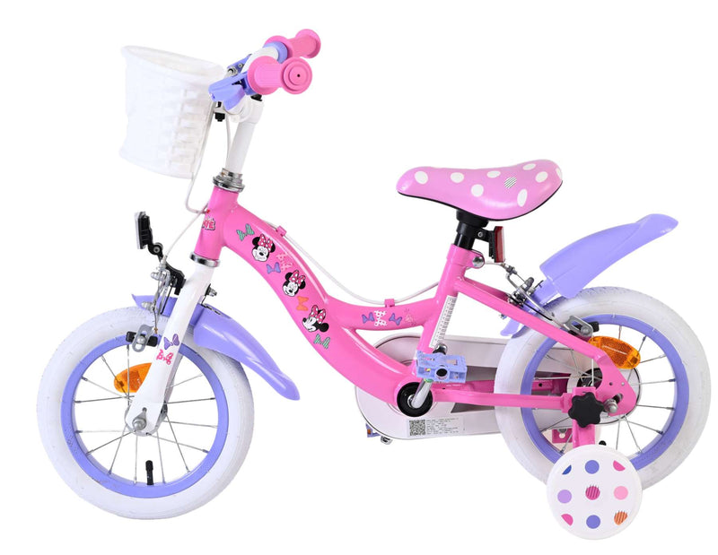 Load image into Gallery viewer, Disney minnie cutest ever! kinderfiets - meisjes - 12 inch - roze - twee handremmen