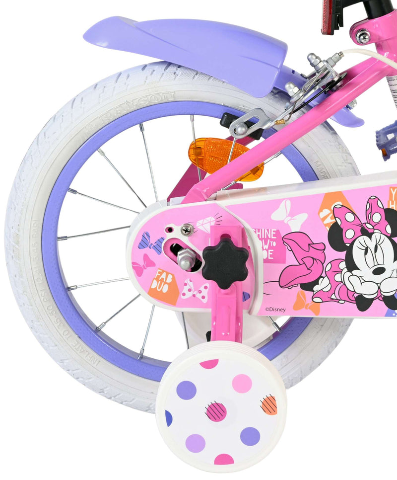 Load image into Gallery viewer, Disney minnie kinderfiets - meisjes - 14 inch - roze - twee handremmen