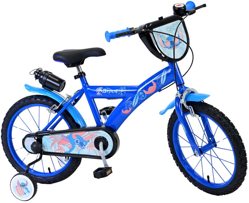 Load image into Gallery viewer, Stitch Stitch Kinderfiets Jongens 16 inch Blauw Twee handremmen