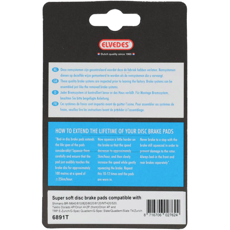 Load image into Gallery viewer, Elvedes schijfremblokset - shimano - organische compound (resin) - 1 paar