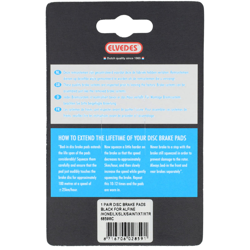 Load image into Gallery viewer, Elvedes schijfremblokset - shimano - carbon metallic compound (semi metal pads) - 1 paar